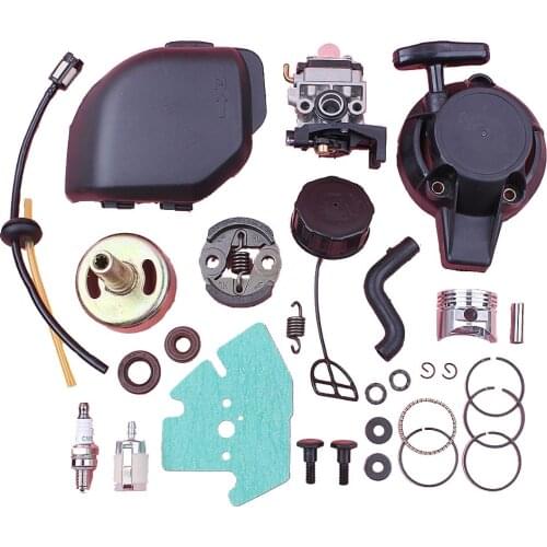 35mm Piston Rings Carburetor Gasket Repair Kit & Recoil Starter Air Filter Cover Assy Clutch Drum Set For Honda GX25 Engine Part