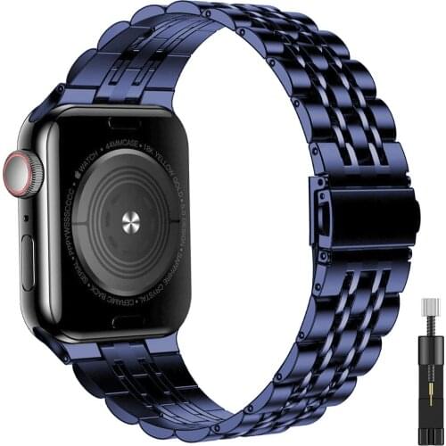 For apple watch se 6 strap 44mm 40mm Upgraded Version Stainless Steel Bracelet for iwatch band series 5 4 3 42mm 38mm wristband