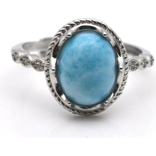 RS Natural Gem Women Ring Larima Ringen Fashion Jewlery Open Adjustable Couple Rings Fine Jewelry 2021