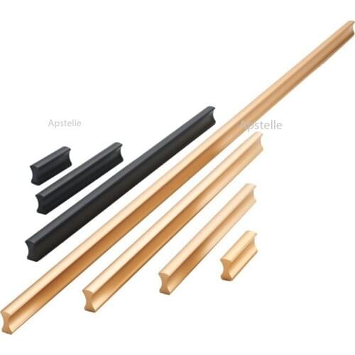 Wardrobe Closet Handle Silver Black Gold Cabinet Drawer Pull Cupboard Kitchen Hardware Modern Long Zinc Alloy Suitcase Knob