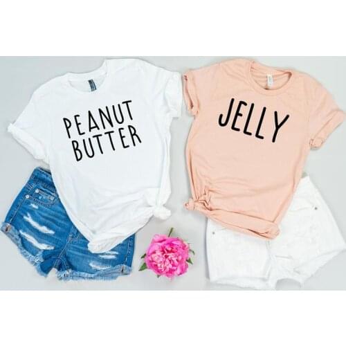 Skuggnas New Arrival Peanut Butter Jelly T-shirt Best Friends Shirt BFF shirts Matching Tumblr bff t shirts Drop Shipping