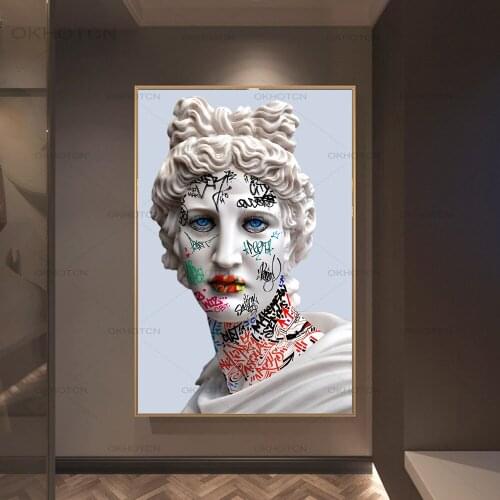 Vaporwave Sculpture of Apollyon Graffiti Art Paintings On The Wall Art Posters and Prints Funny Art Home Decoration Pictures