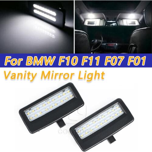 COOYIDOM Gray LED vanity mirror lamp For BMW 5series F07 F10 F11 7 F01 F02 F03 Led reading lights bulbs Car-styling auto parts