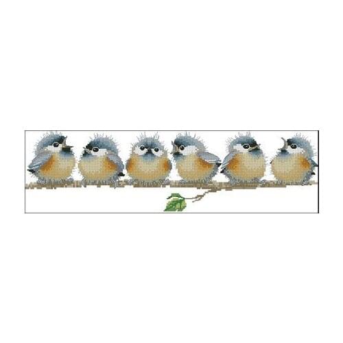 "Chorus Line" 14ct Counted Cross Stitch Embroidery DIY Handmade Needlework Craft Home Decor 6 Birds Singing Animals