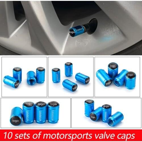 10 sets of metal car valve auto parts tire valve cap car logo sign decorative tire valve cap