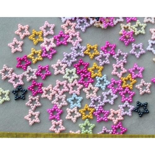 1000pcs Beaded Star pearly pearl pearlised cabochon Cab mixed colors DIY supply for jewelry accessories YZ0024