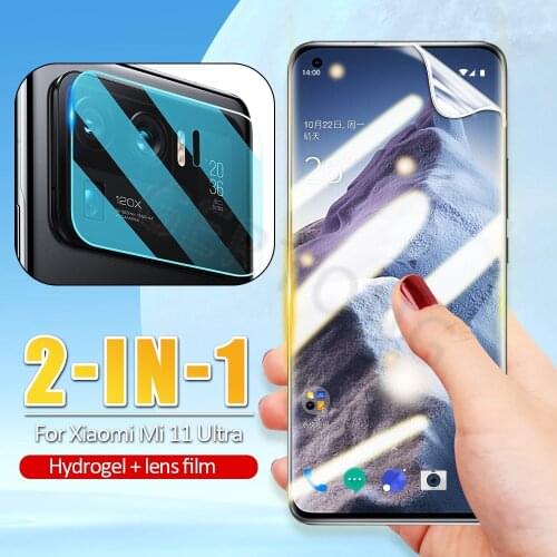 2-IN-1 Hydraulic Film For Xiaomi Mi 11 Ultra Lite Pro Camera Lens Glass Screen Protector For Xiaomi mi 11 ultra Pro Back Film