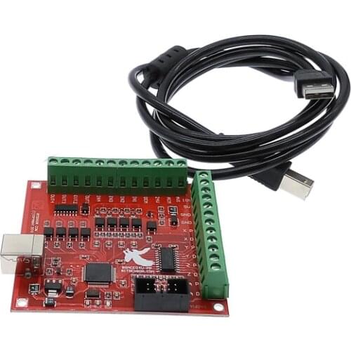 4 Axis Mach3 USB CNC Motion Controller Servo Stepper Motor Driver Breakout Board MPG card For Router Engraving laptop Desktop PC