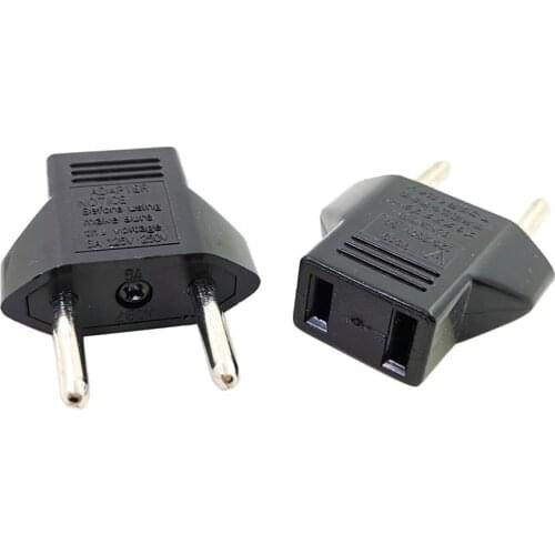 5pcs New CN US To EU Euro Europe Plug Adapter 2 Round Socket Converter Travel Electrical Power Adapter Socket China To EU Plug