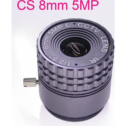 8mm CS mount 5.0MP 1/2.5" F1.4 LENs for CCTV camera
