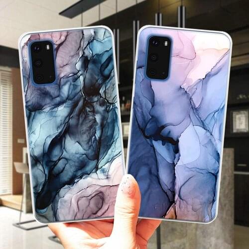 Abstract Alcohol Ink Painting Marble Silicone Phone Case For Samsung S20 FE Ultra S10E S8 S9 S10 Lite Plus S6 S7 Edge Soft Cover