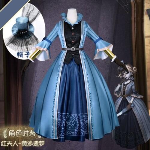 Anime Identity V Madame Red HuangShaYiMeng Marie Royal Countess Regulator Gothic Dress Cosplay Costume Men Halloween Free Ship