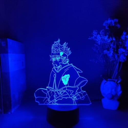 3d Led Lamp Anime Black Clover Asta for Bedroom Decor Nightlight Birthday Gift Room Table Lamp Acrylic Led Night Light Manga