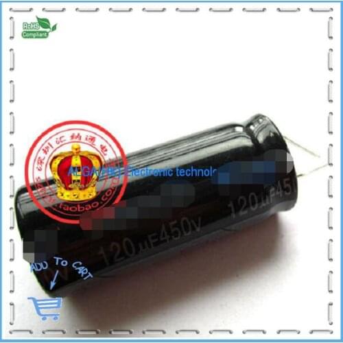 Free shipping .Quality electrolytic capacitors 120UF450V 450V120UF 18 * 40MM
