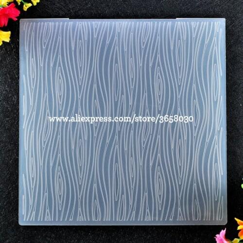 Large Size Wood grain Plastic Embossing Folder For Scrapbook DIY Album Card Tool Plastic Template 19.8x19.8cm 8101423