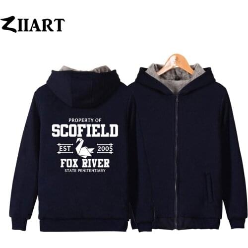 Paper Crane Prison Break Property of Scofield Fox River State Penitentiary Woman Girl Parkas Full Zip Coat Plus Velvet ZIIART