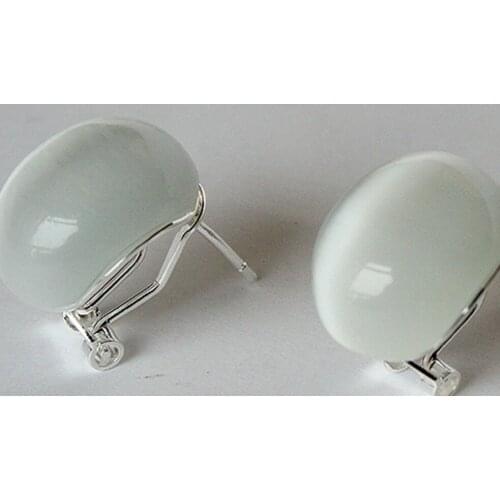 Hot Sell noble 925 Silver 18mm white opal Earrings