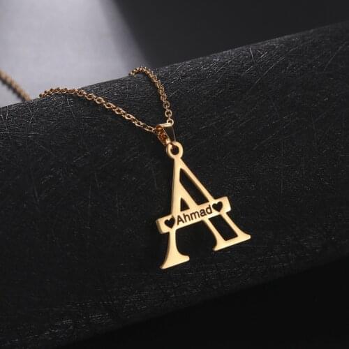 Customized Capital Initial Letter Necklace for Women Personalized Stainless Steel Name Jewelry Gift