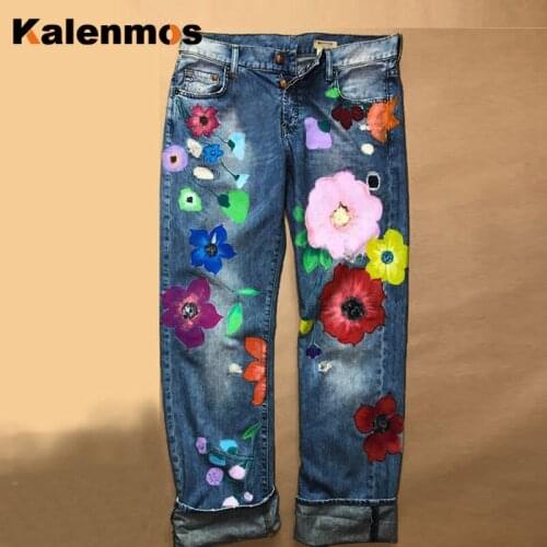 Женские джинсы бойфренды Kalenmos China At AliExpress