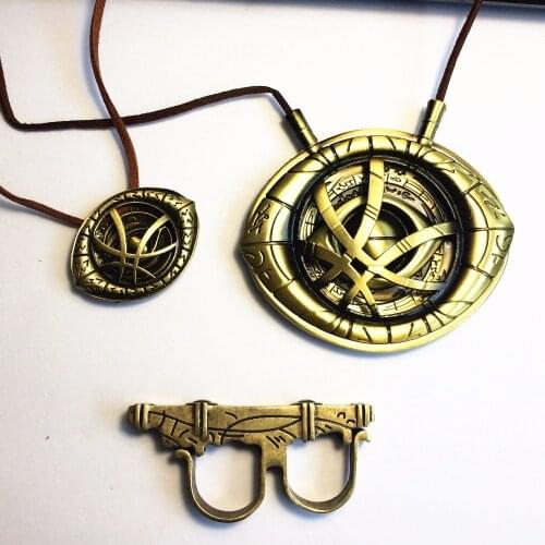 Movie Doctor Strange Cosplay Ring of Time And Space Props Eye of Ring Necklaces Christmas Gift Alloy Necklace Gift