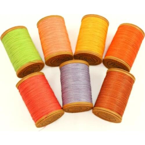 7pcs /set 0.55mm 70m Length Ramie Round Waxed Cord Wax String Linen Stitching Thread for Leather Craft Sewing DIY Jewelry Making