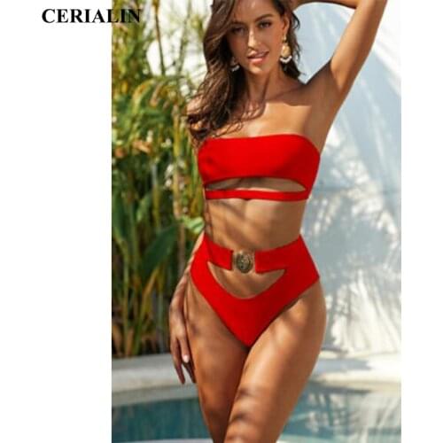 7 Colors Chest Wrap Swimwear Strapless High Waist Swimming Suit Solid Bikini Beachwear Two Piece Women Bikinis Swimsuit Female