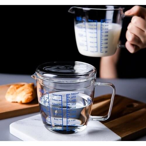 High borosilicate glass measuring cup with scale childrens milk cup microwave oven measuring cup transparent scale cup
