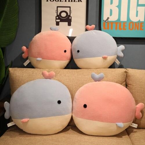38/45cm Fluffy Plush Round Whale Pillow Stuffed Ocean Animal Cushion Plush Toys Sofa Chair Back Pillow Lovely Nice Brinquedos