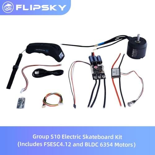 Group S10 Electric Skateboard Kit (Includes FSESC4.12 and BLDC 6354 Motors)