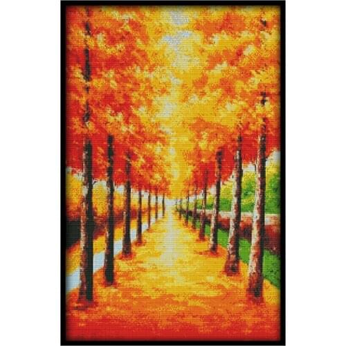 Cross Stitch Kits Embroidery Needlework Sets Needlepoint Stamped Cross Stitch 11ct Golden Autumn Decor Decoracion Para Iglesia