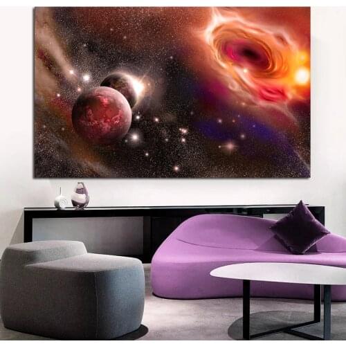 Wall Art New Galaxy Space Stars Printed for Living Room Bedroom Painting Wall Pictures Canvas Art Painting HD Printed No Frame