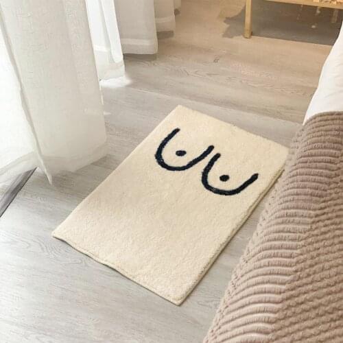 Non-slip Bath Mat Absorbent Bathroom Rug Fluffy Bath Tub Side Carpet INS Floor Mat for Bedroom Bedside Rugs Entrance Doormat