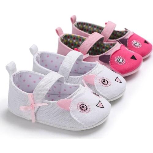 Newborn toddler baby cartoon pattern bow soft bottom baby toddler shoes