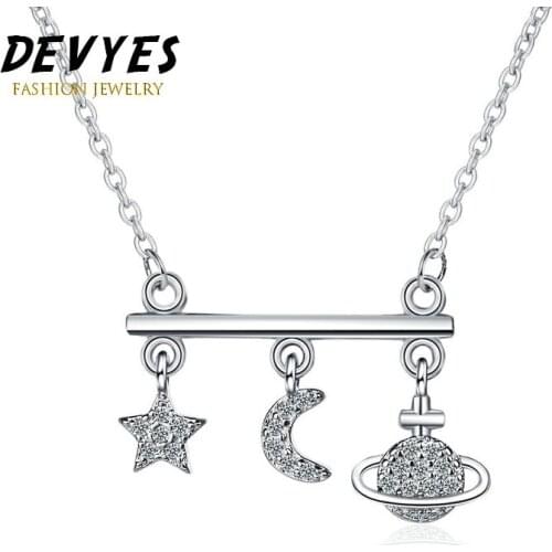 Planet Set Chain Female Forest Diamond Star Moon Necklace Simple Fashion Personality Short Clavicle Chain Women