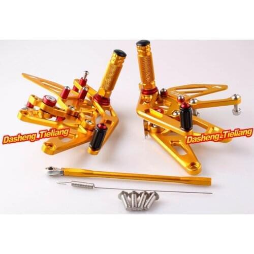 Alloy Rearset Footrest Foot Pegs For Yamaha YZF R1 2004 2005 2006 04 05 06 Adjustable Gold