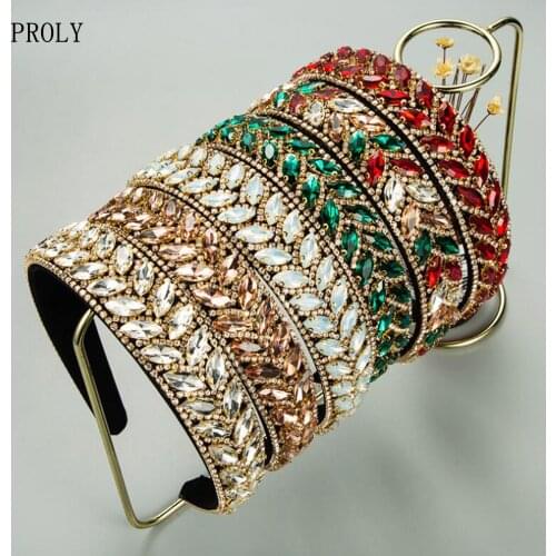 PROLY New Fashion Hair Accessories For Women Claw Chain Inlaid Diamond Rhinestone Headband Baroque Headwear Adult Hairband