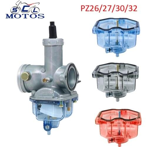 Sclmotos-For Kehin PZ26 PZ27 PZ30 PZ32 Motorcycle Carburetor Carb Float Bowl Comp Chamber Transparent Oil Cup Bottom Lower Cover