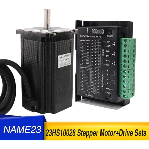 57BYGH 4-lead Nema 23 Stepper Motor 23HS10028 motor 260N.cm with nema 17 23 4A 9~42V DM542S driver for 3D Printer Robot