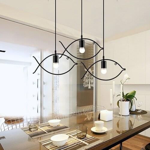 Nordic Pendant Lights For Home Lighting Modern Hanging Lamp Iron Lampshade LED Bulb Bedroom Coffee Kitchen Light 90-260V E27