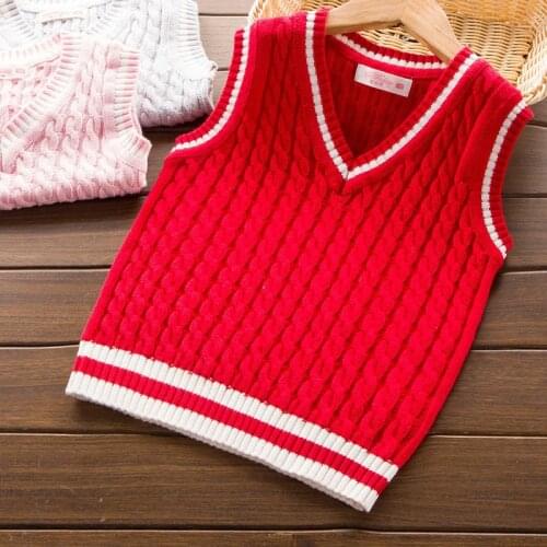 Spring and autumn Boys and Girls Knitted Vest Baby Cotton Pullover Sweater Vest Children Vest Toddler Clothes 6M-6T