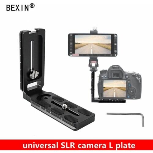 BEXIN Universal SLR Camera L Plate Camera Quick Release Plate Fixing L Bracket for CamFi Controller Arca Swiss Camer Aluminum