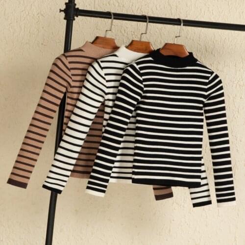 2021 korean style long sleeve top sweaters for women fashion tops clothing sweaters v neck black white pullovers knitted blouses