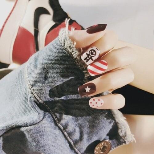 High Quality Nail Patch Doll Five-pointed Star Pattern Square Head Short Nail Patch DIY Nail Salon Supplies