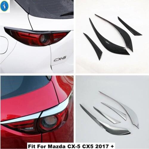 Rear Back Lamps Tail Lights Taillight Eyebrow Eyelid Cover Trim ABS Carbon / Chrome Accessories For Mazda CX-5 CX5 2017 - 2021