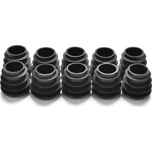 10Pcs/bag Plastic Furniture Leg Plug Black Round Steel Pipe Tube Blanking End Caps Insert Plugs decorative dust cover