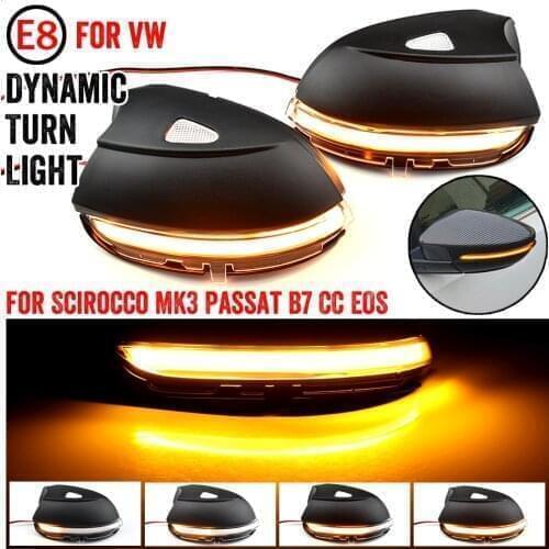 2PCS Dynamic Blinker For VW Passat B7 CC Scirocco Jetta MK6 EOS LED Turn Signal Light Side Mirror Indicator 2011 2012 2013 2014