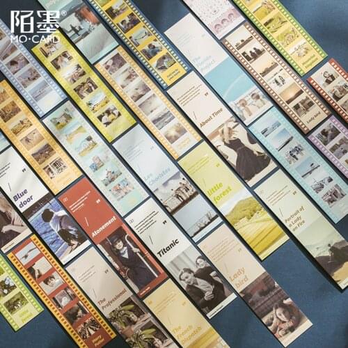 30Sheets/Pack Retro Movie Film Life Card Bookmark Vintage Ablum Diary Scrapbooking Label Stationery School Office Supplies n915