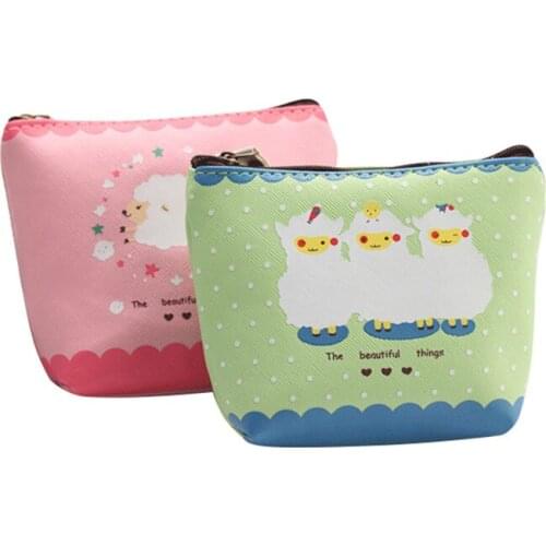 30PCS / LOT Cute Lamb Zero Wallet Candy Color Key Bag Girls Cute Card Bag Ladies Creative Earphone Bag Small Storage Bag