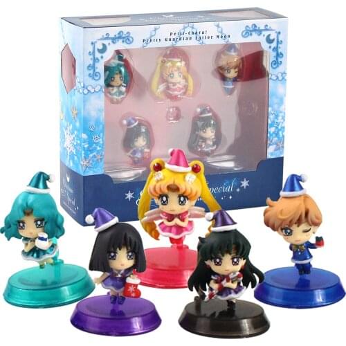 5pcs/set 6cm Christmas Figure Toys PVC Q Version Dolls
