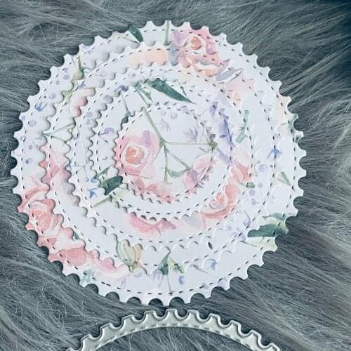 5 pcs set cirlce round stitch background Metal Cutting Dies for DIY Scrapbook Paper Cards Embossed Decorative Craft Die Cut